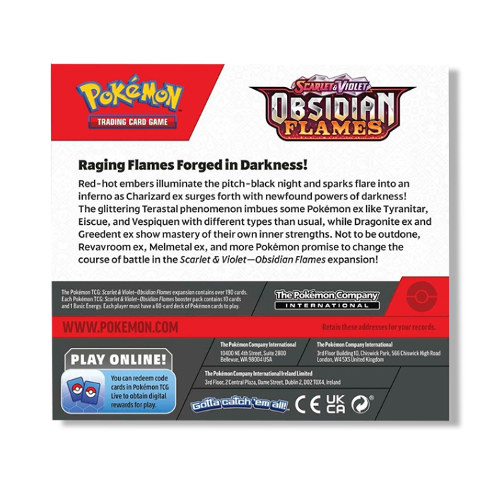 Pokemon TCG: Obsidian Flames - Booster Box (36 Packs)